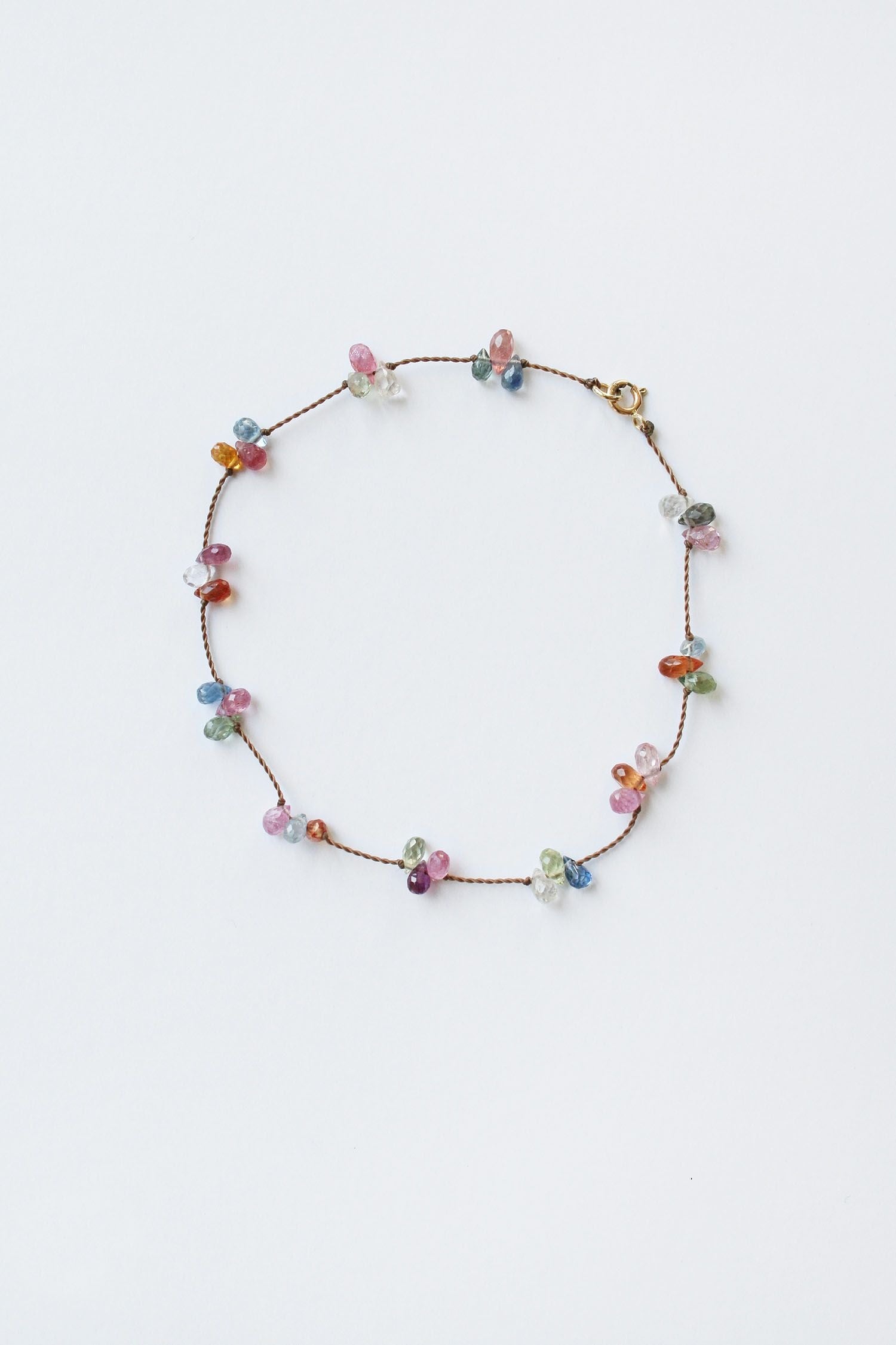 Rainbow Sapphires Berry Bracelet top view by See Real Flowers at Abacus Row Handmade Jewelry