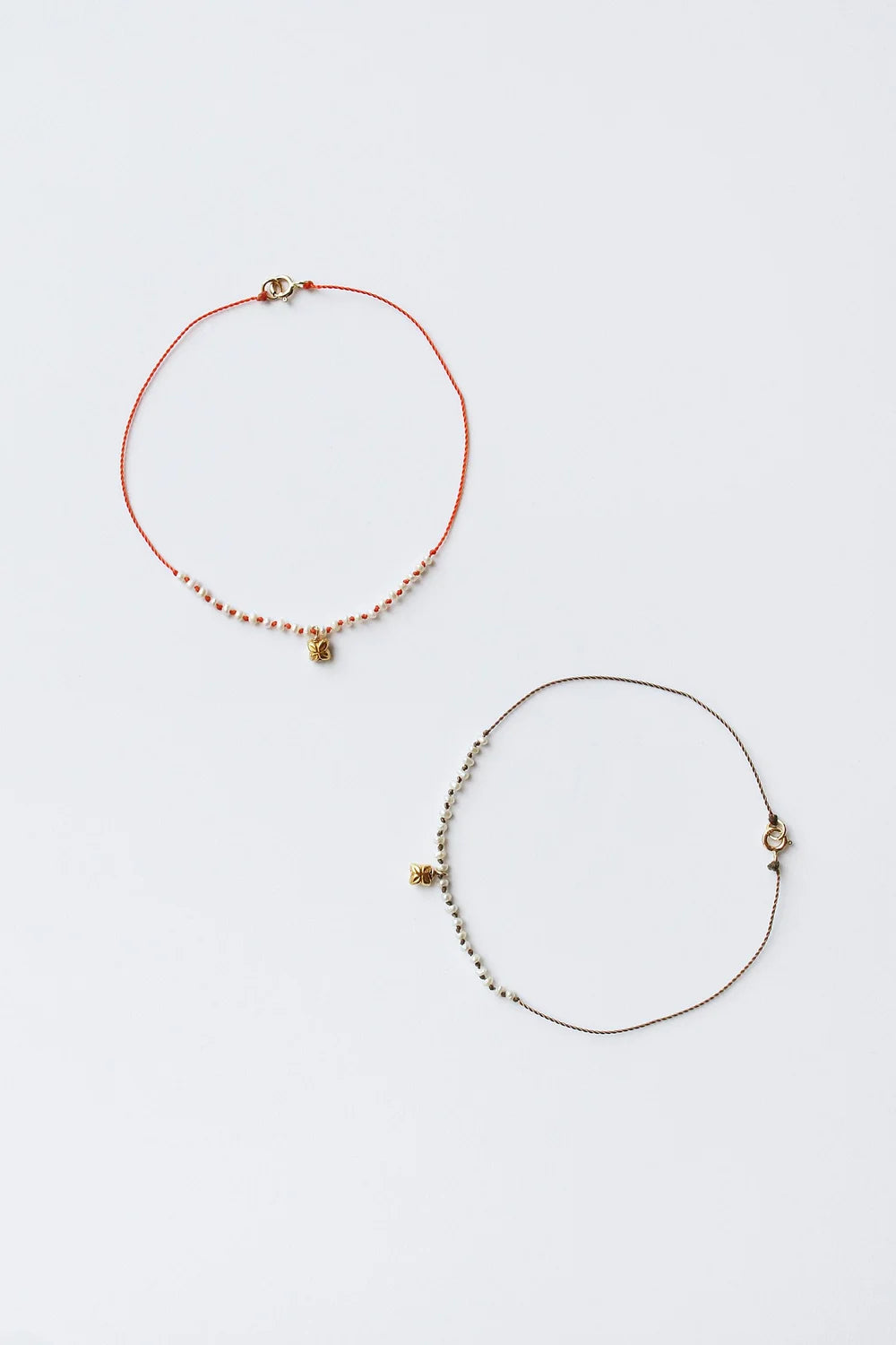 Coral and Natural Blossom Charm Bracelet by See Real Flowers at Abacus Row