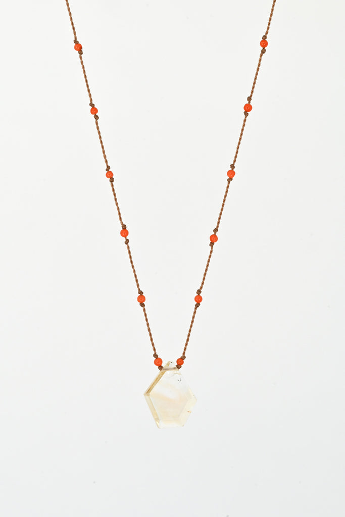 Drop of Sunshine Necklace - Coral
