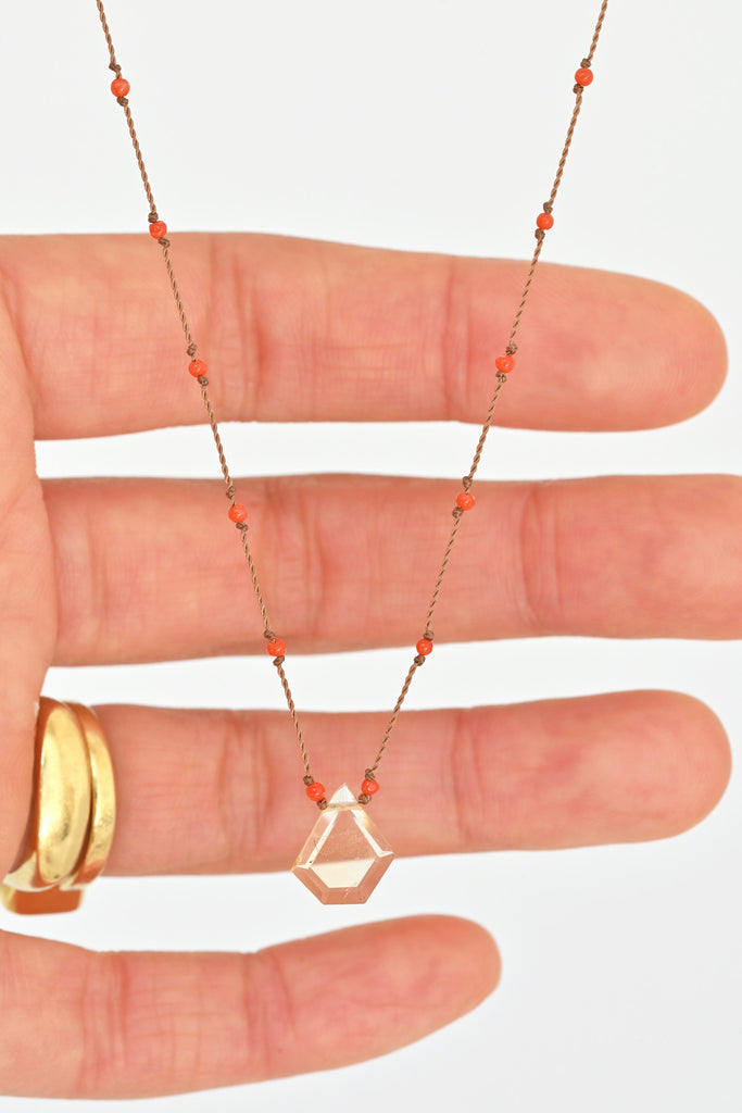 Drop of Sunshine Necklace - Coral