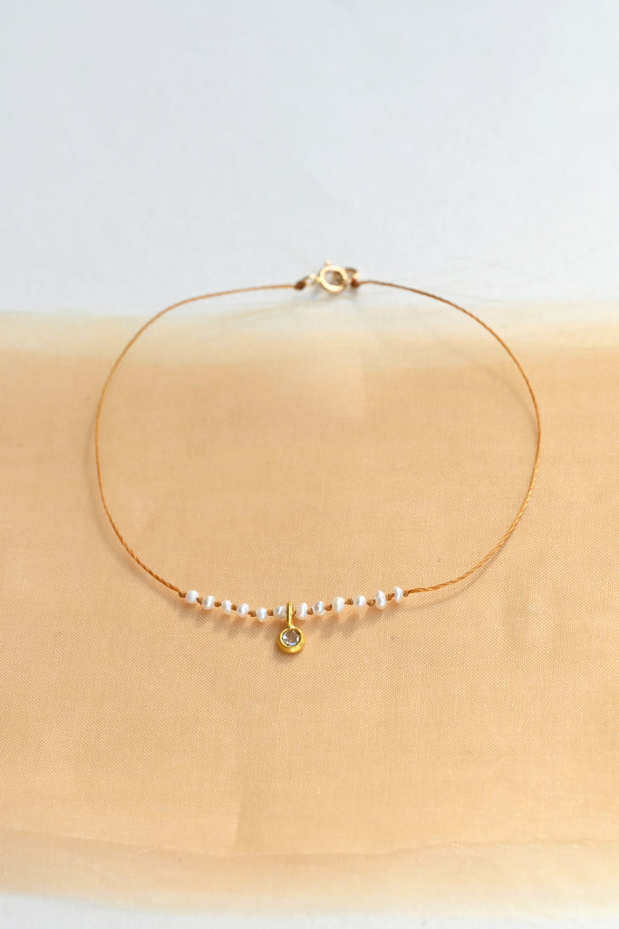 Flore Bracelet with Diamond - Pearl