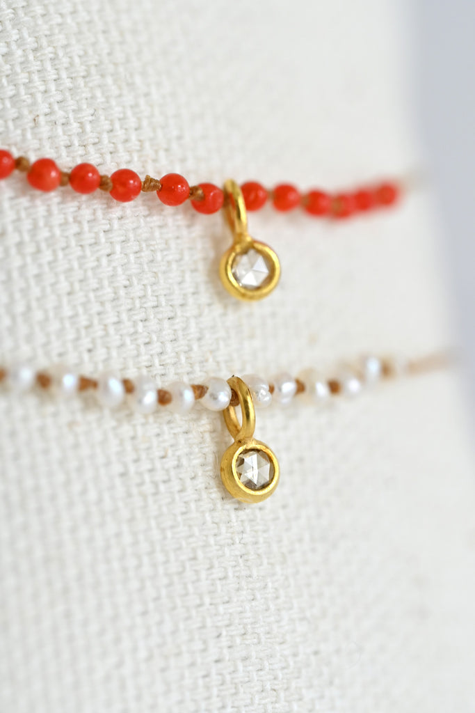 Flore Bracelet with Diamond - Pearl