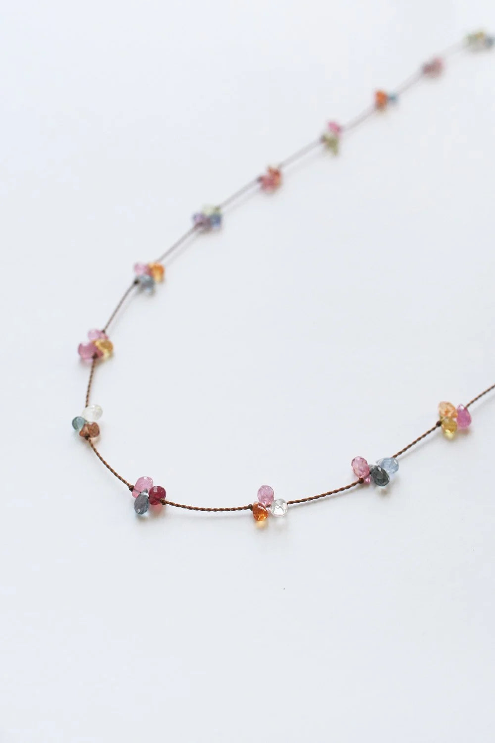 Rainbow Sapphires Berry Necklace close by See Real Flowers at Abacus Row Handmade Jewelry