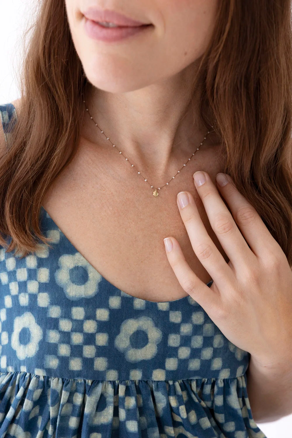Modeled Daisy Necklace by See Real Flowers at Abacus Row