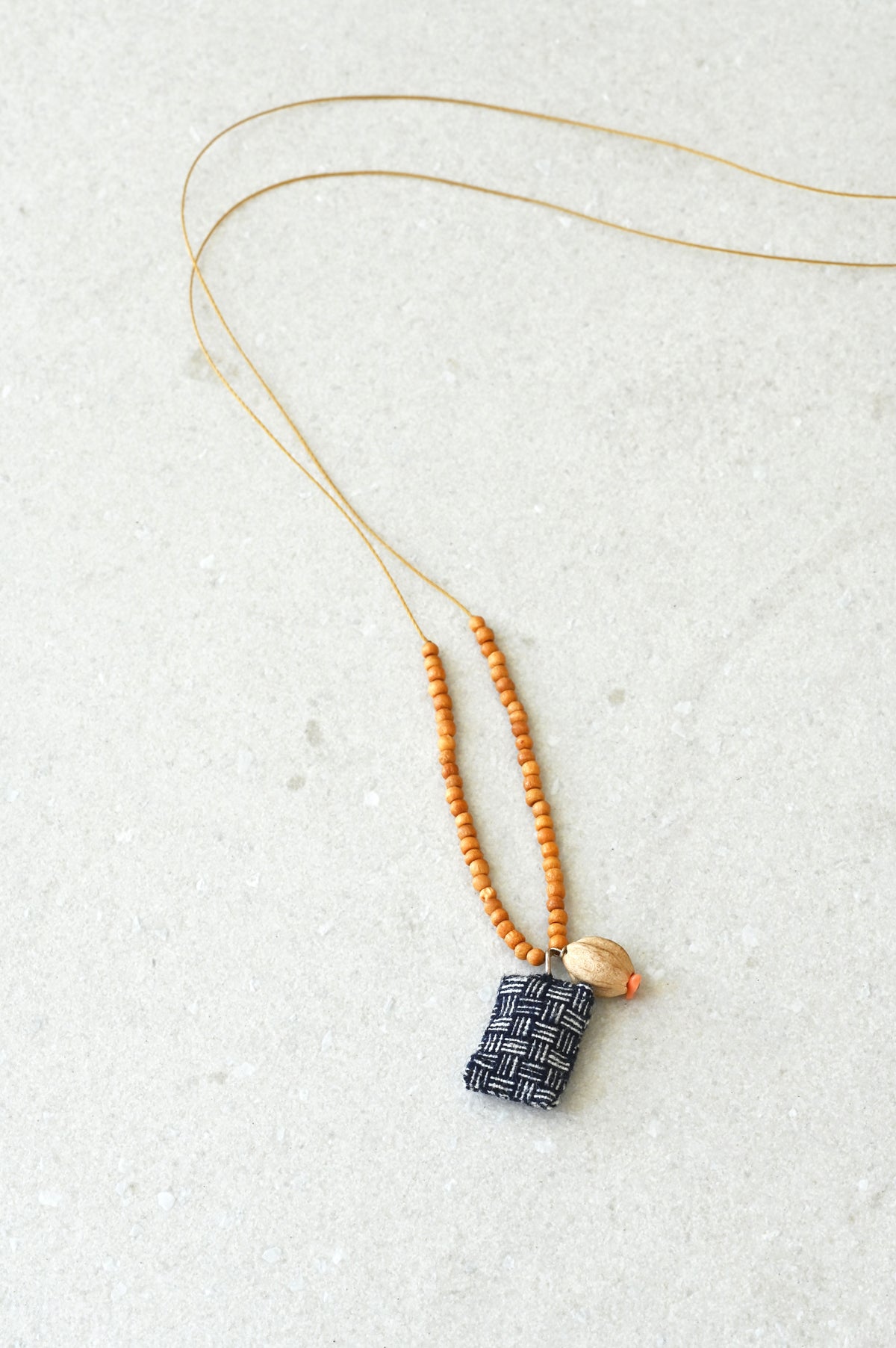 Indigo Trinket Necklace detail by See Real Flowers at Abacus Row Jewelry