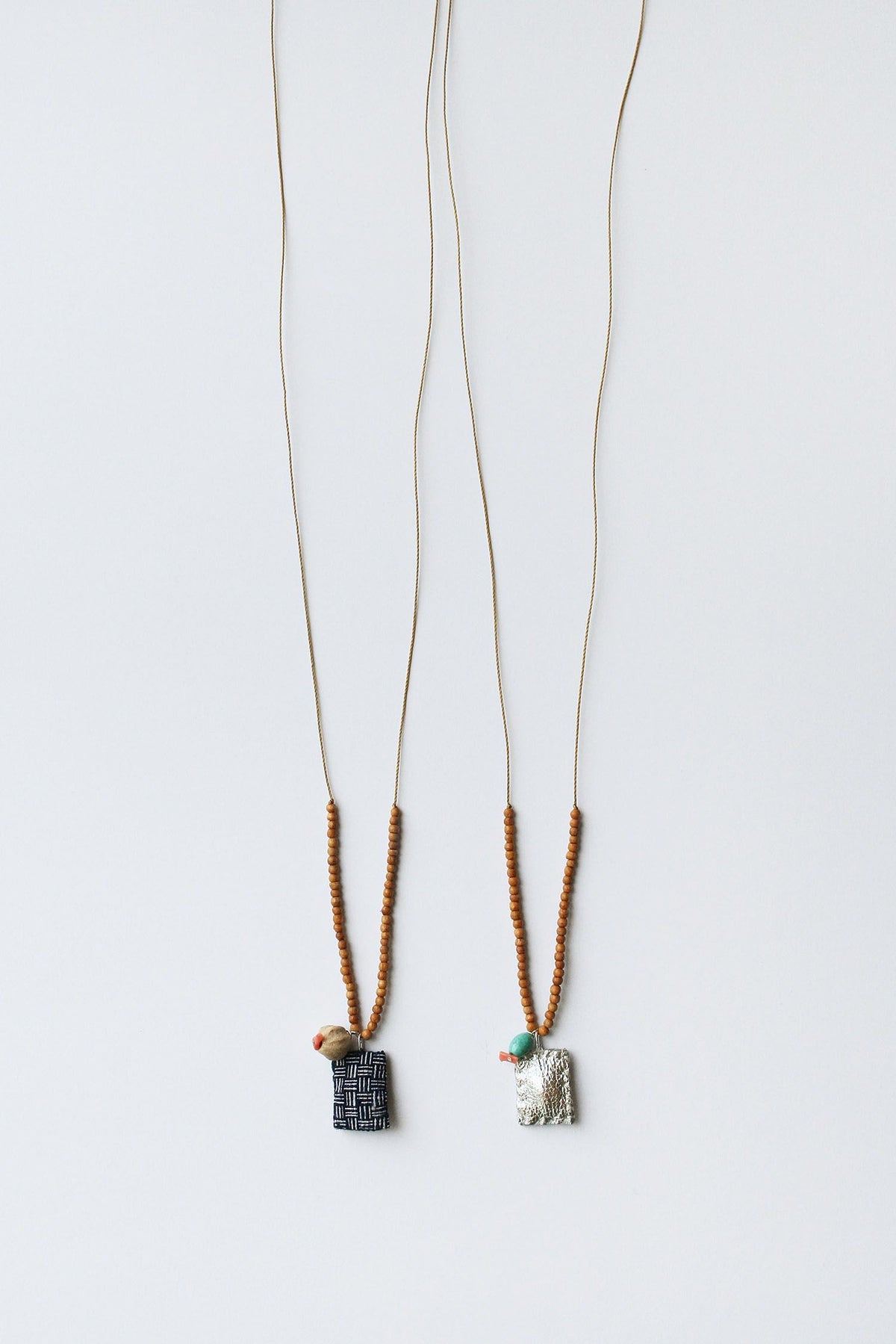 Indigo and Silver Trinket Necklaces by See Real Flowers at Abacus Row Jewelry