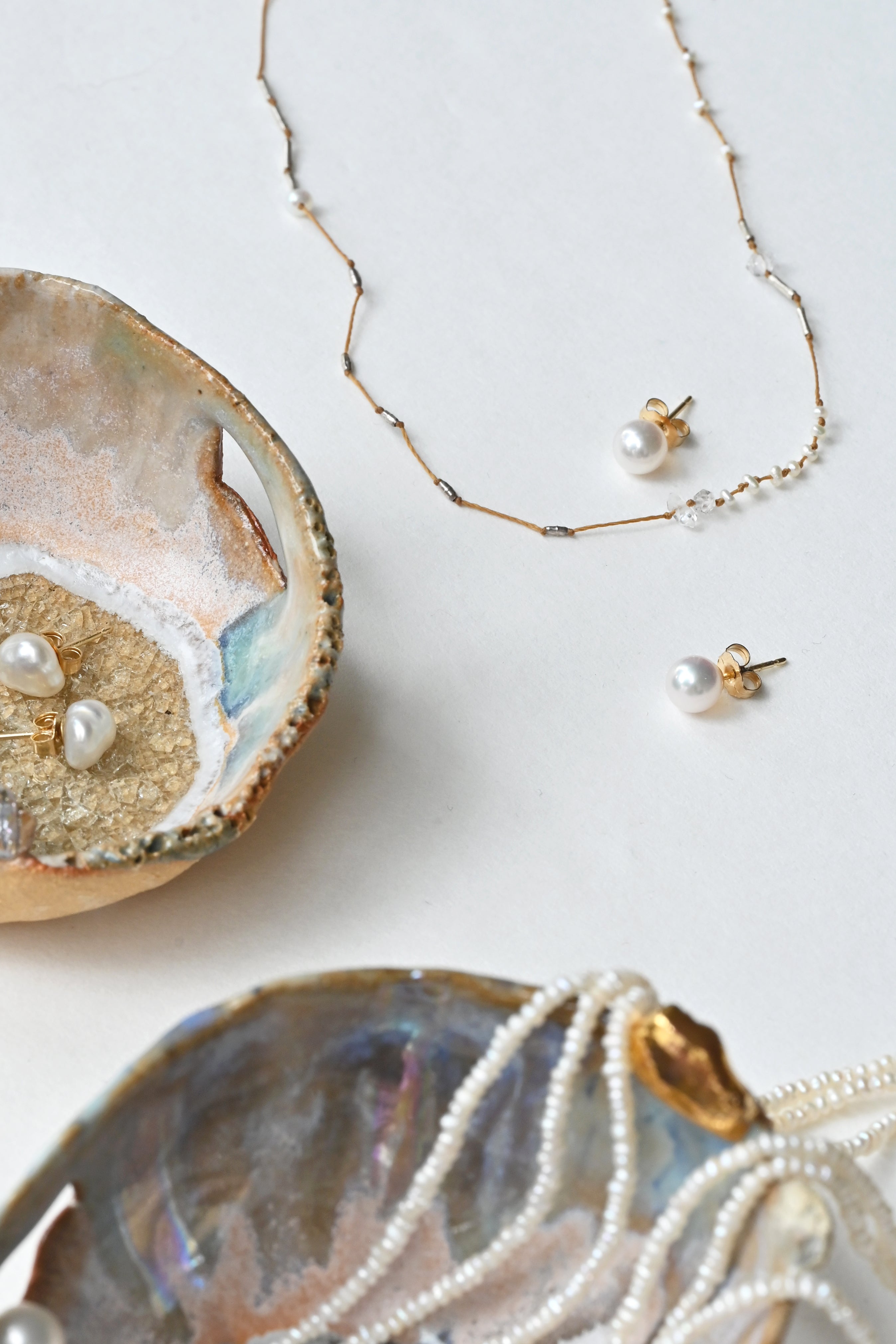 Short Seed Pearl Necklace by See Real Flowers at Abacus Row Jewelry