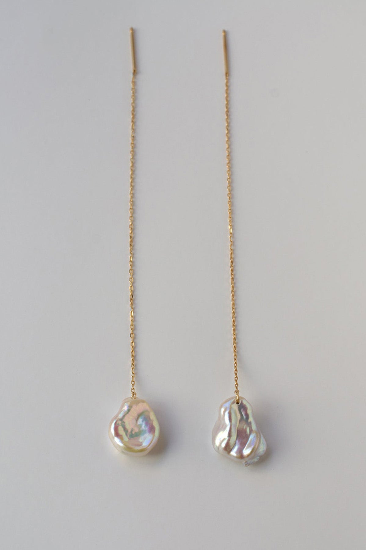 Petal Pearl Chain Earrings by Shinkai at Abacus Row Handmade Jewelry
