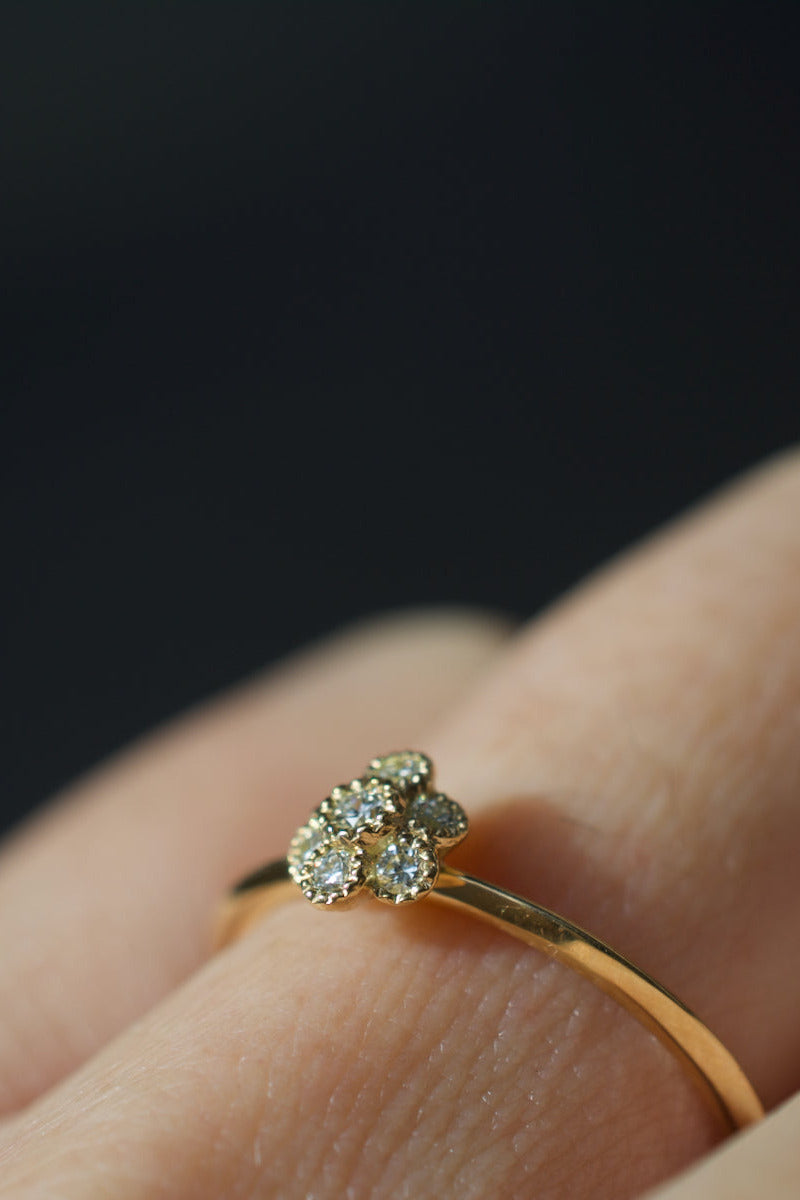 Modeled Diamond Fleur Ring by Shinkai at Abacus Row Handmade Jewelry