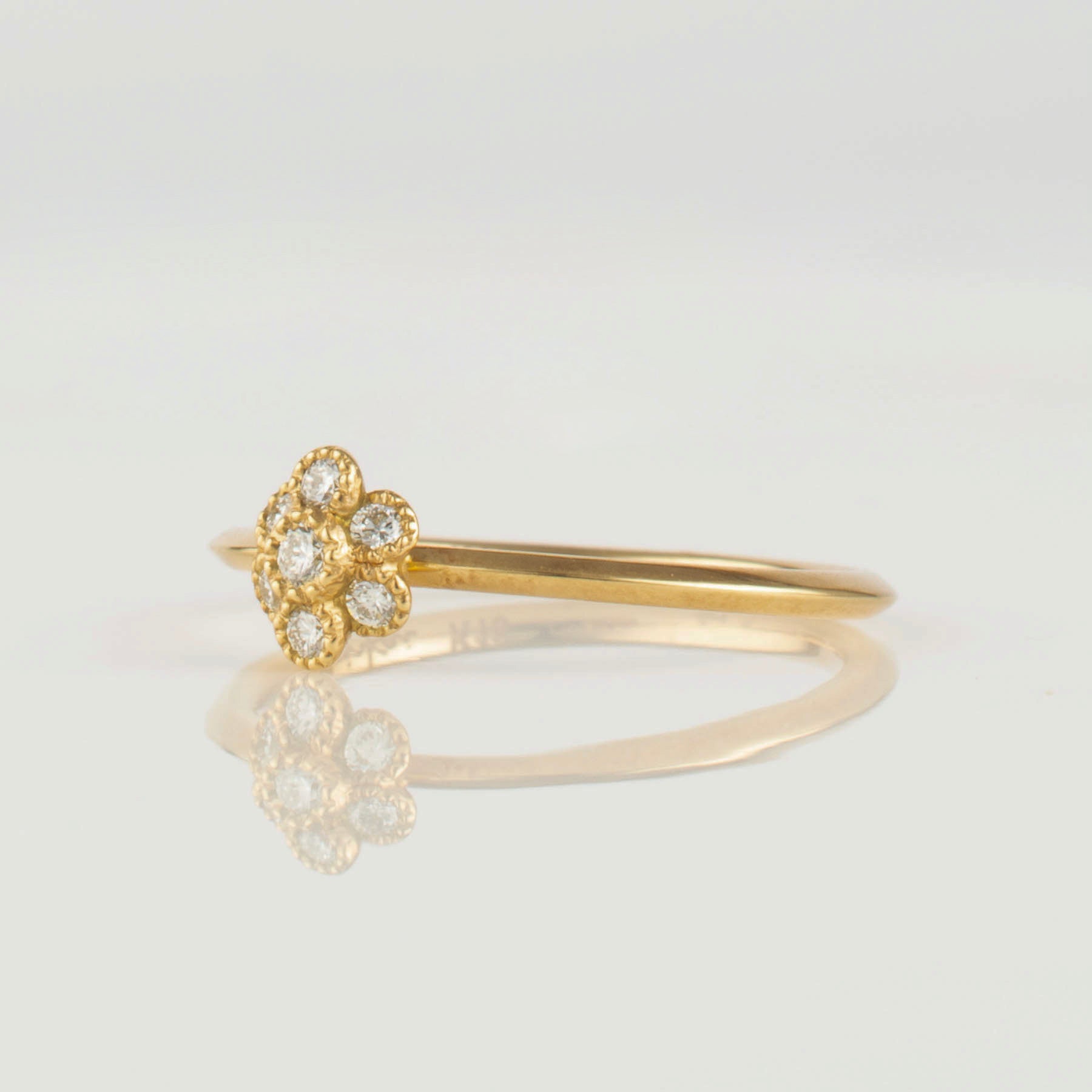 Profile Diamond Fleur Ring by Shinkai at Abacus Row Handmade Jewelry
