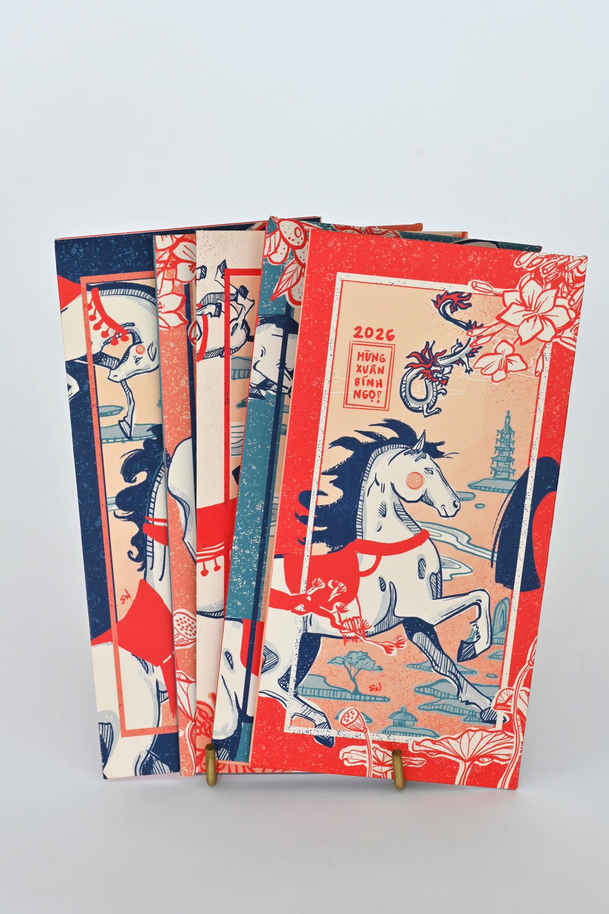 Tết Lì Xì Year of the Horse Envelope Fronts by Stacy Nguyen at Abacus Row