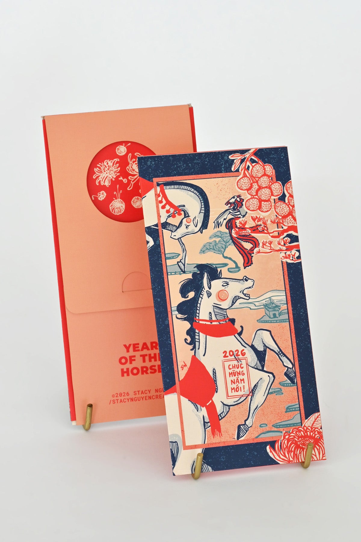 Tết Lì Xì Year of the Horse Envelope Front and Back by Stacy Nguyen at Abacus Row
