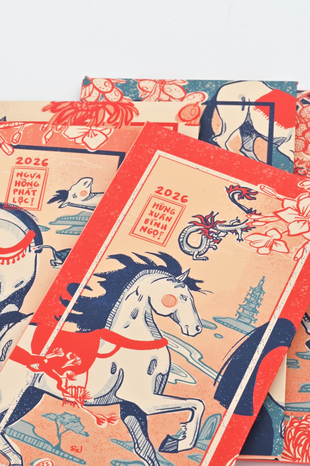 Tết Lì Xì Year of the Horse Envelopes Close up by Stacy Nguyen at Abacus Row