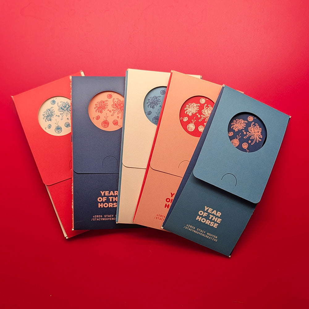 Tết Lì Xì Year of the Horse Envelopes Back by Stacy Nguyen at Abacus Row