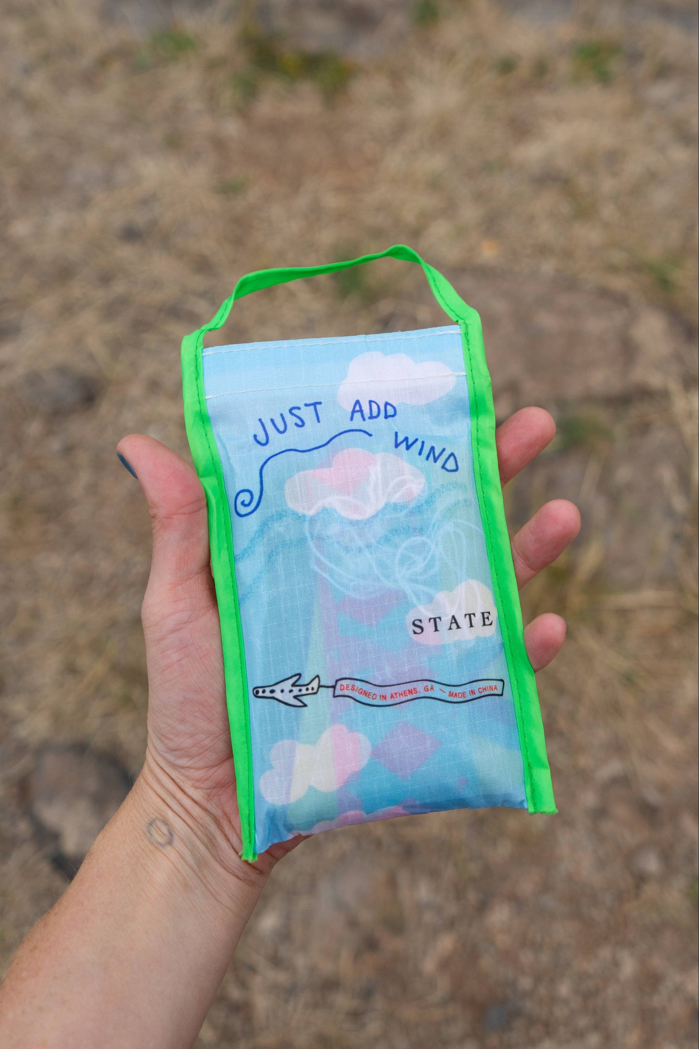 Back Packaging of the Sky Seer Pocket Kite by State The Label at Abacus Row Jewelry