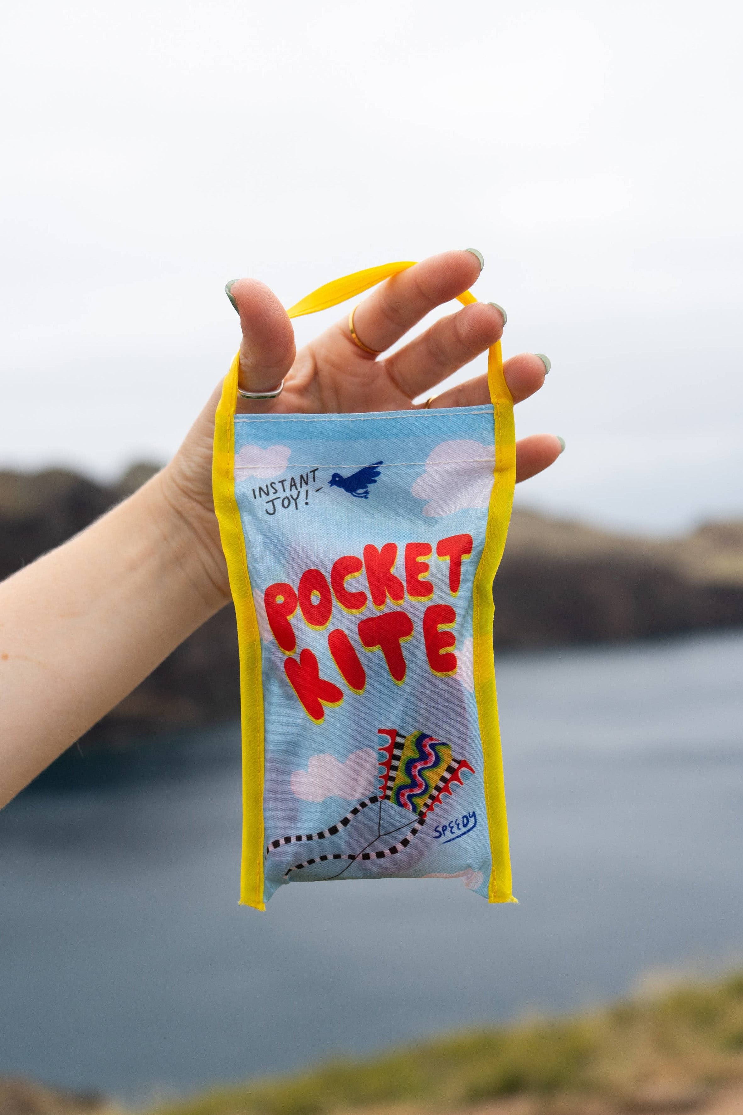 Front Packaging of the Speedy Pocket Kite by State The Label at Abacus Row Jewelry