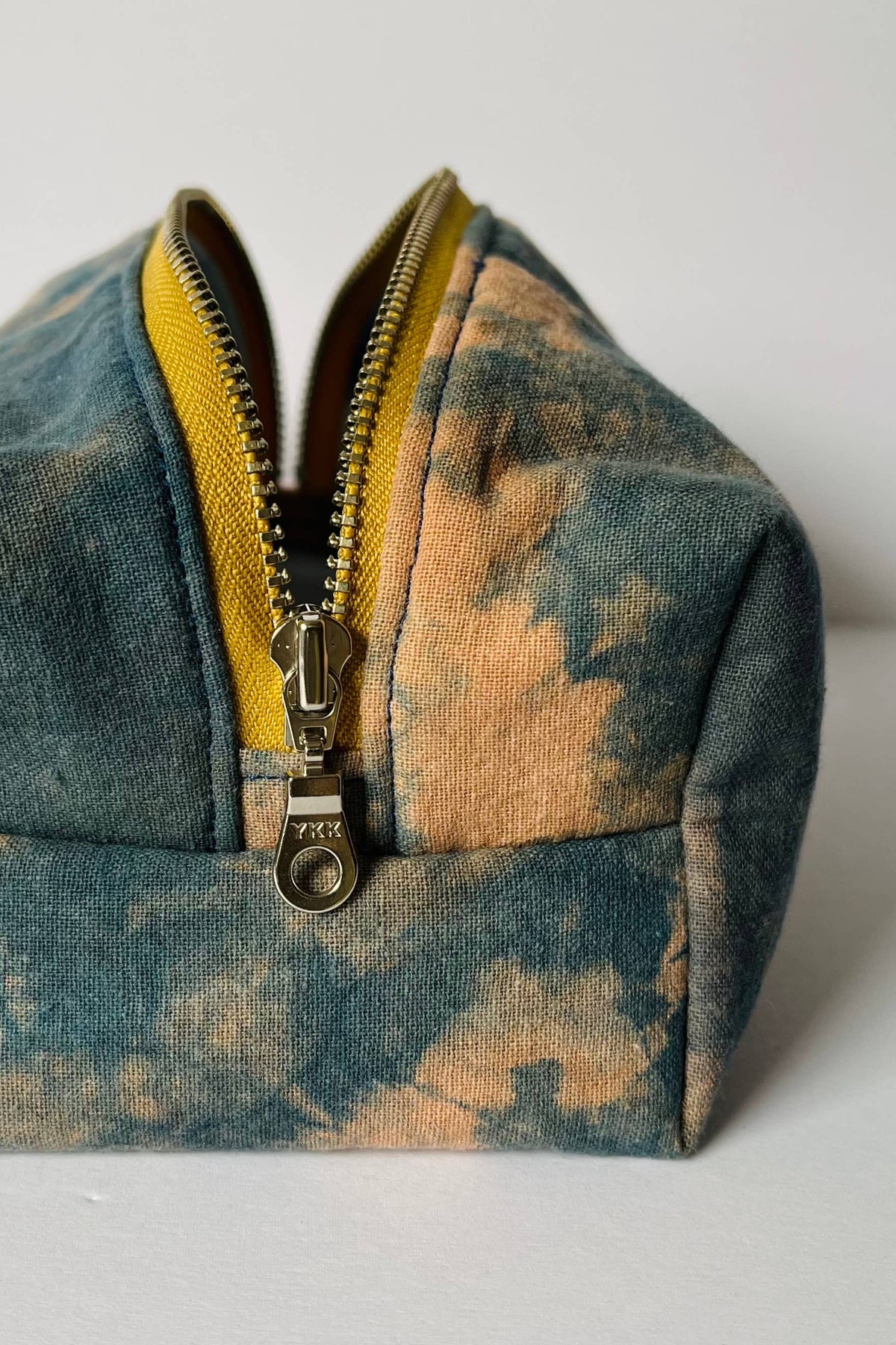 Autumn Earth Boxy Toiletries Bag Zipper Detail by The Materials Design Co at Abacus Row Handmade Jewelry