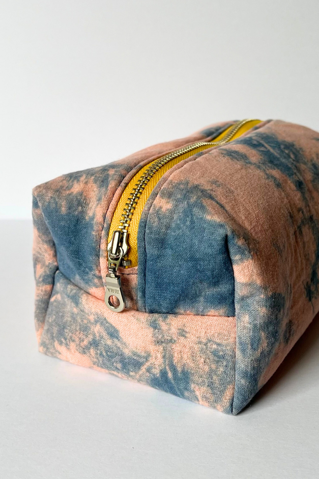 Peach Boxy Toiletries Bag Side by The Materials Design Co at Abacus Row Handmade Jewelry