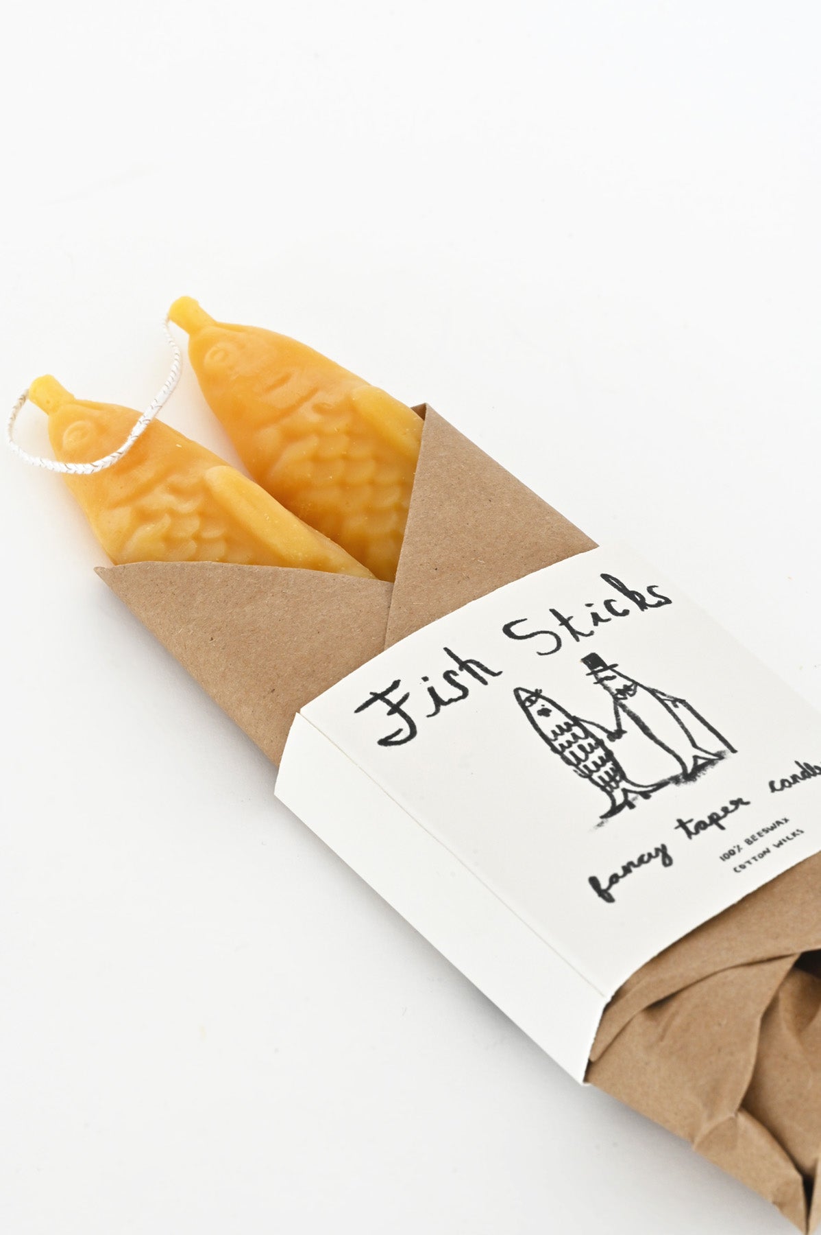 Fish Stick Candles in wrap by Tinned Candle at Abacus Row