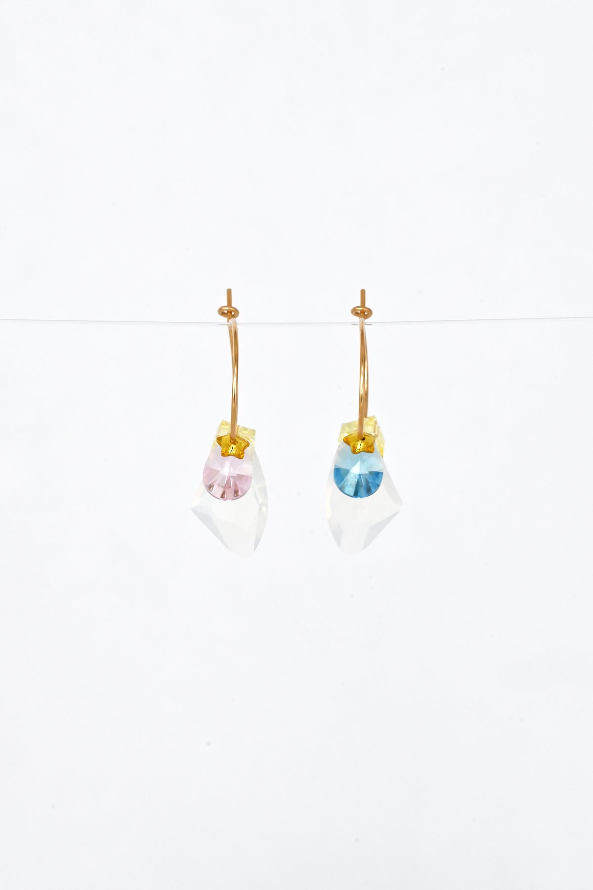 Twin Star Earrings front view by Abacus Row Handmade Jewelry