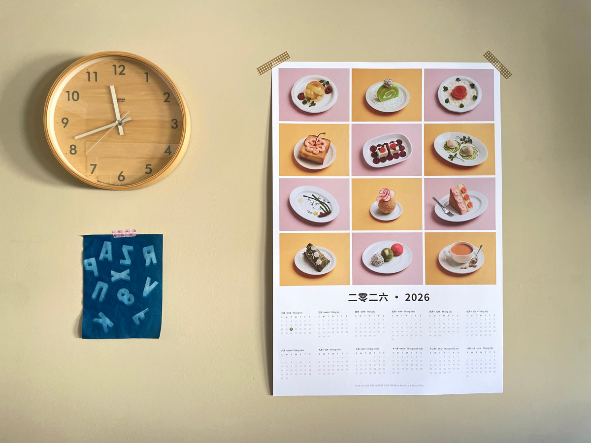 Year of the Horse Calendar on a wall at Abacus Row Handmade Jewelry