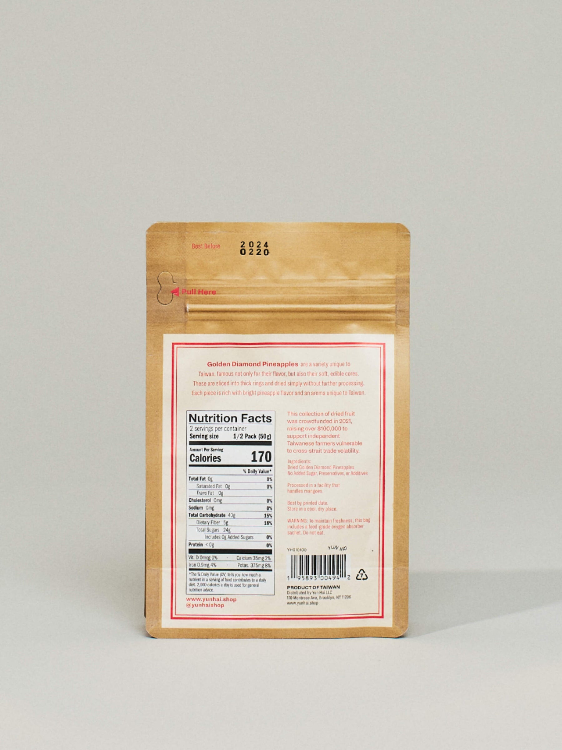 Dried Golden Diamond Pineapple back view by Yunhai at Abacus Row