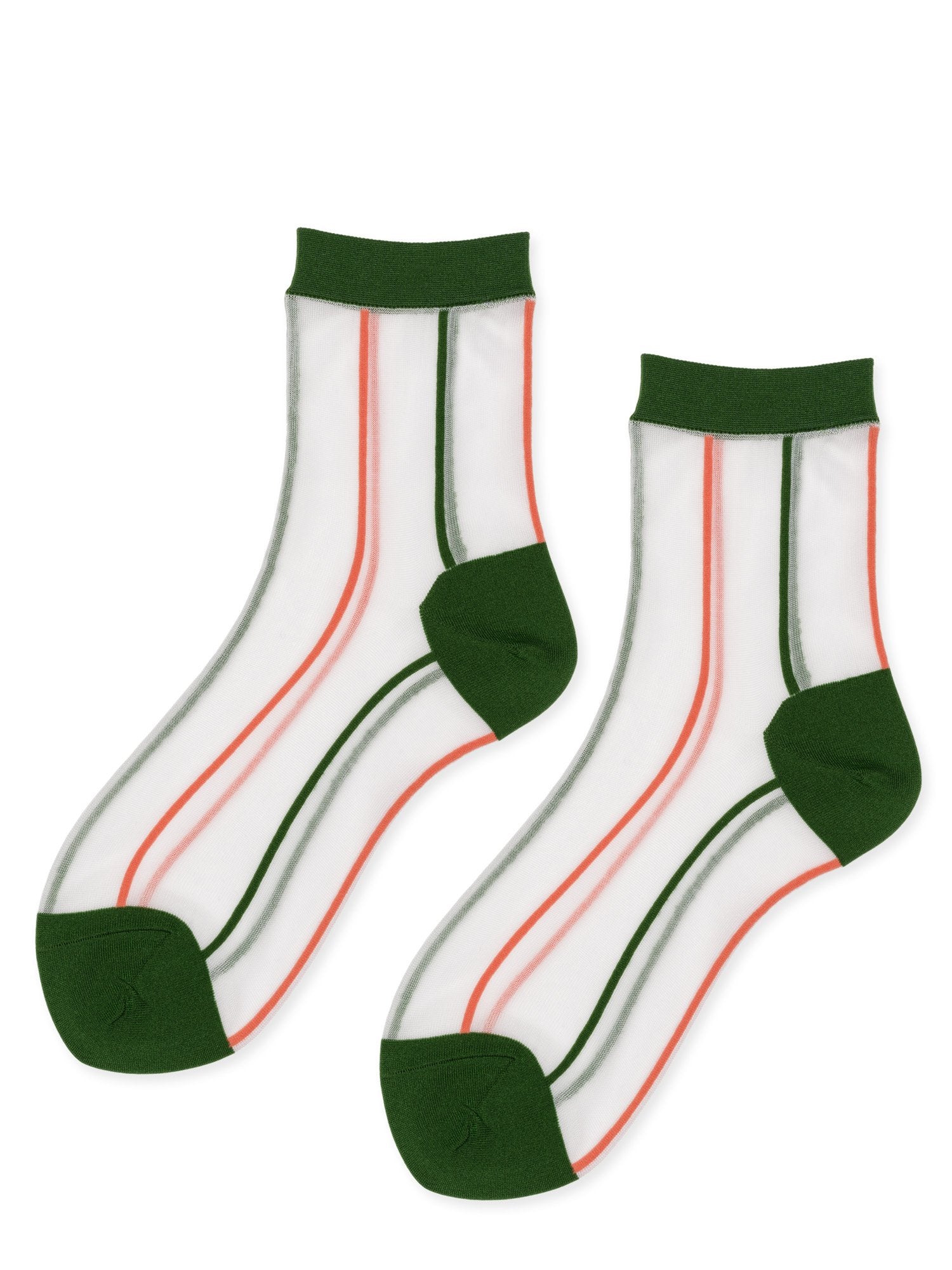 Hansel from Basel Grand Slam Sheer Short Crew Socks White with Green