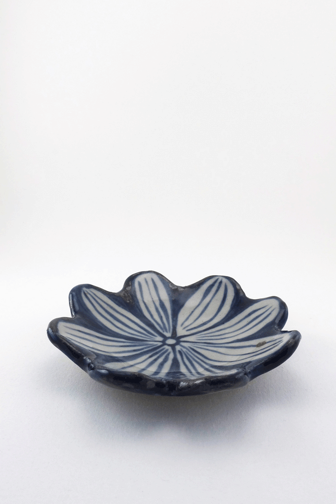 Medium Painted Floral Dish by Ariel Clute gif