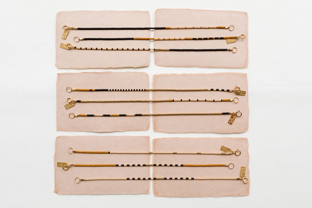 Alluvial Bracelets, Pink Clay - Abacus Row Handmade Jewelry