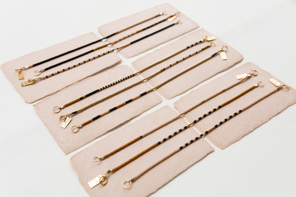 Alluvial Bracelets, Pink Clay - Abacus Row Handmade Jewelry