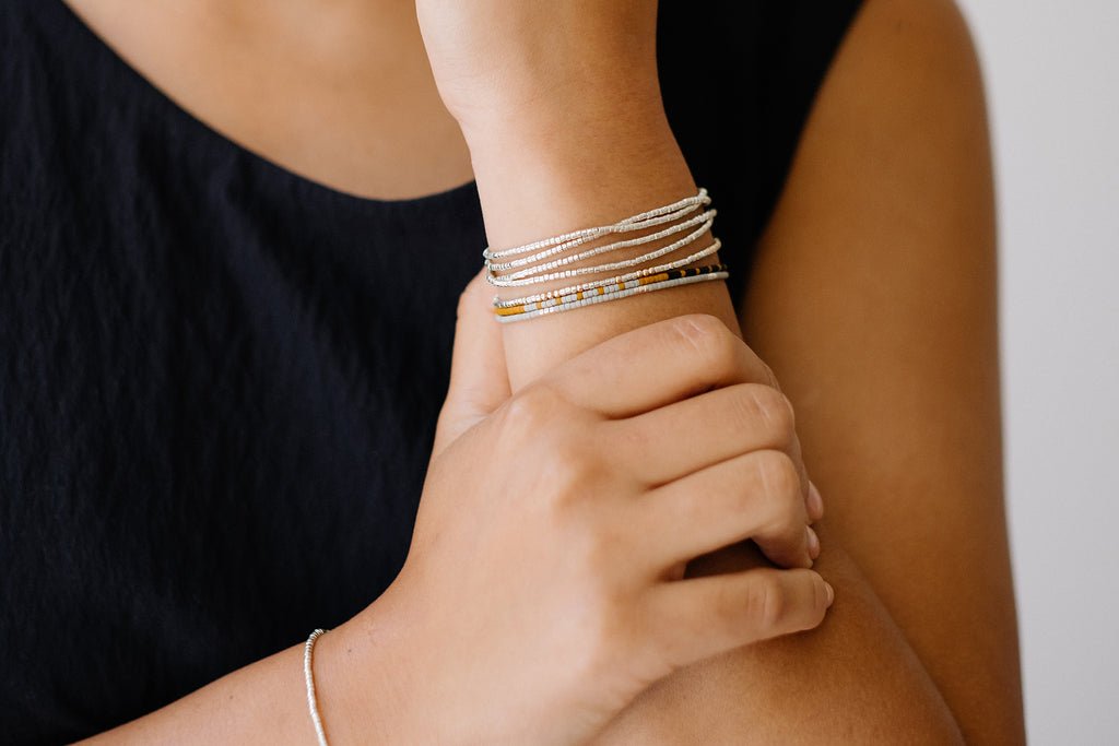 Awatere Bracelet, Cloudscape - Abacus Row Handmade Jewelry