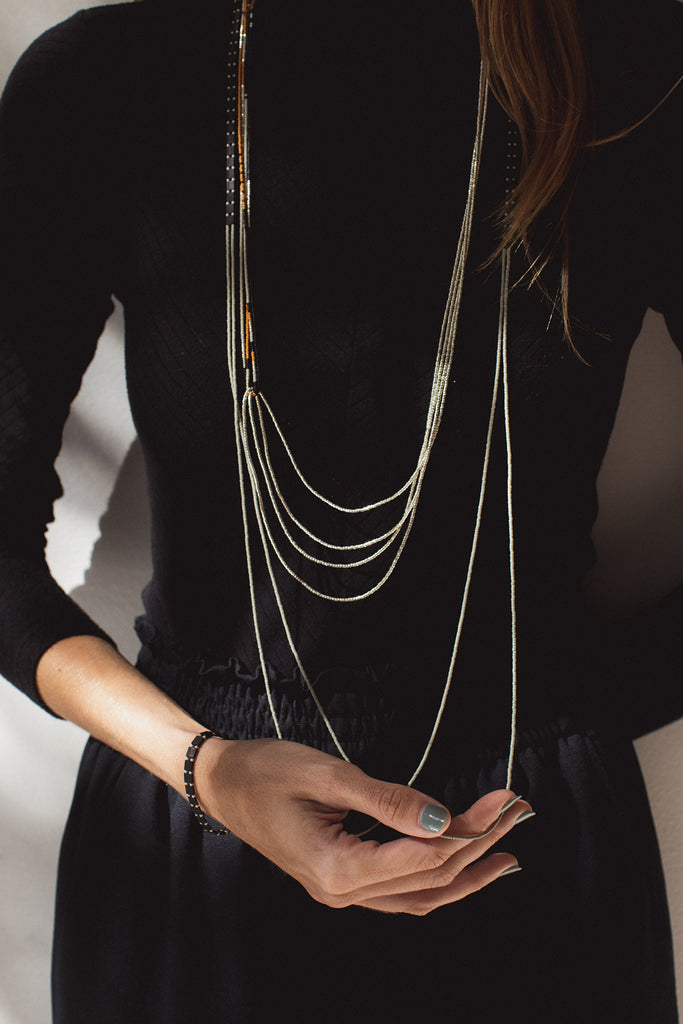Baikal Necklace, Cloudscape - Abacus Row Handmade Jewelry
