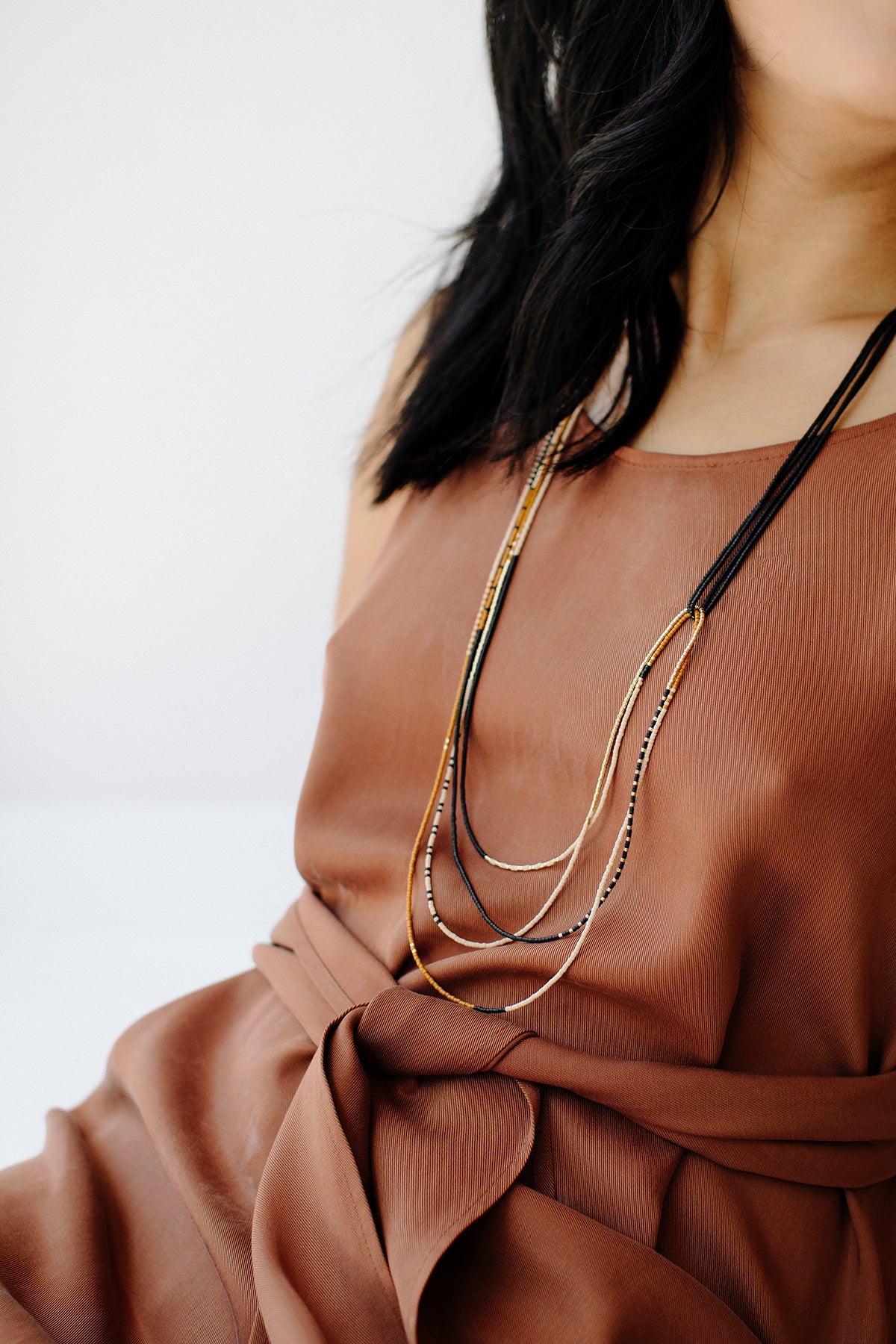 Sunda Necklace, Pink Clay - Abacus Row Handmade Jewelry