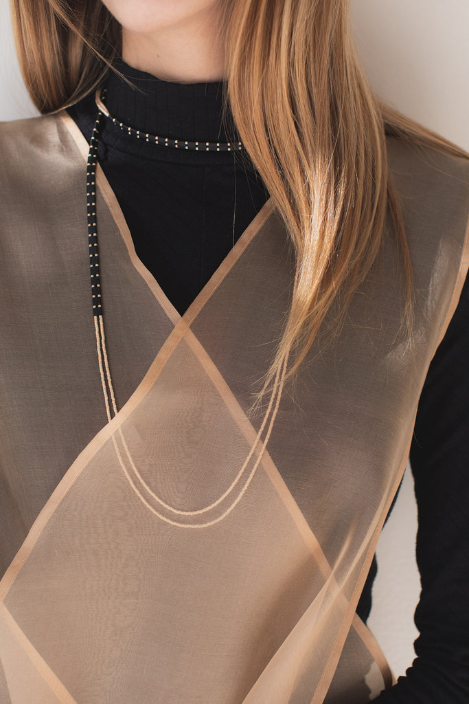 Alluvial Ryn Necklace, Pink Clay - Abacus Row Handmade Jewelry
