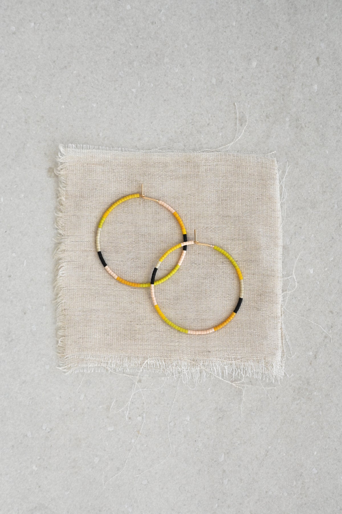 A Yellow Sun Large Hoop Earrings at Abacus Row Handmade Jewelry