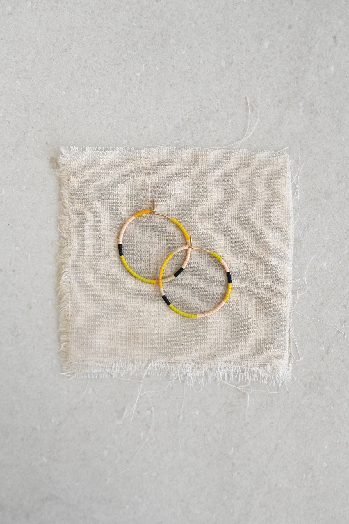 A Yellow Sun Hoop Earrings at Abacus Row Handmade Jewelry