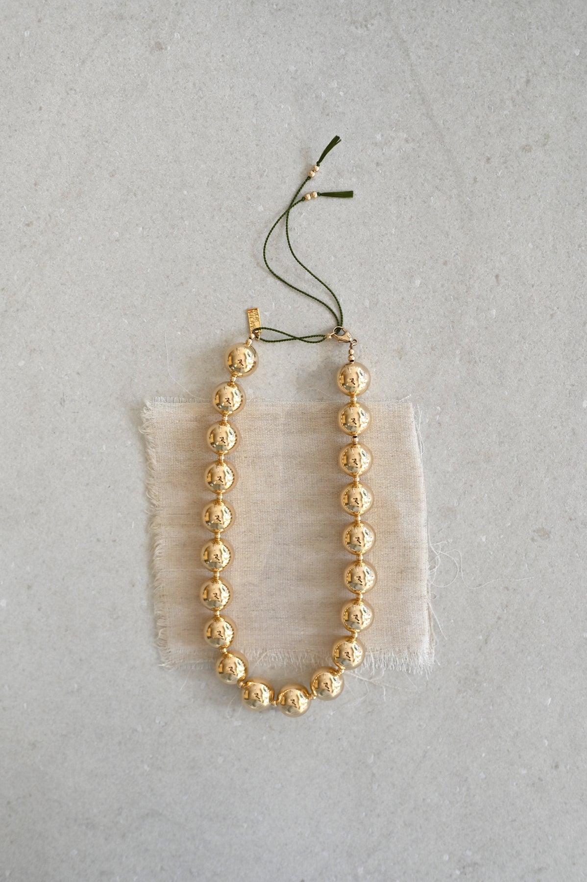 Adjustable Yuan Yuan Necklace with Moss Tassels at Abacus Row Jewelry