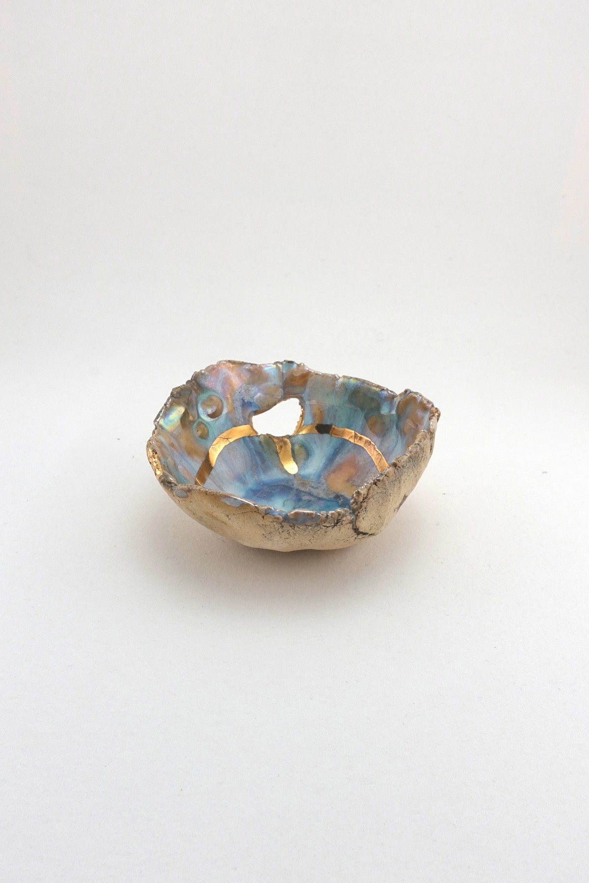 Minh Singer Iceland Prism Dish with Gold and Luster Mini