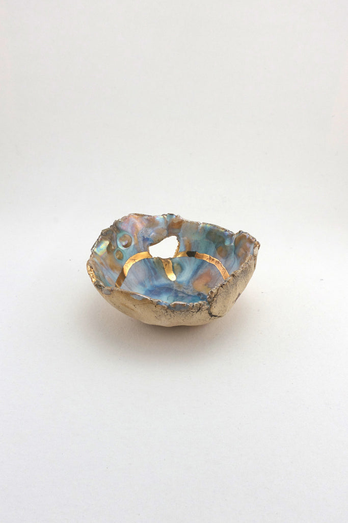 Minh Singer Iceland Prism Dish with Gold and Luster Mini