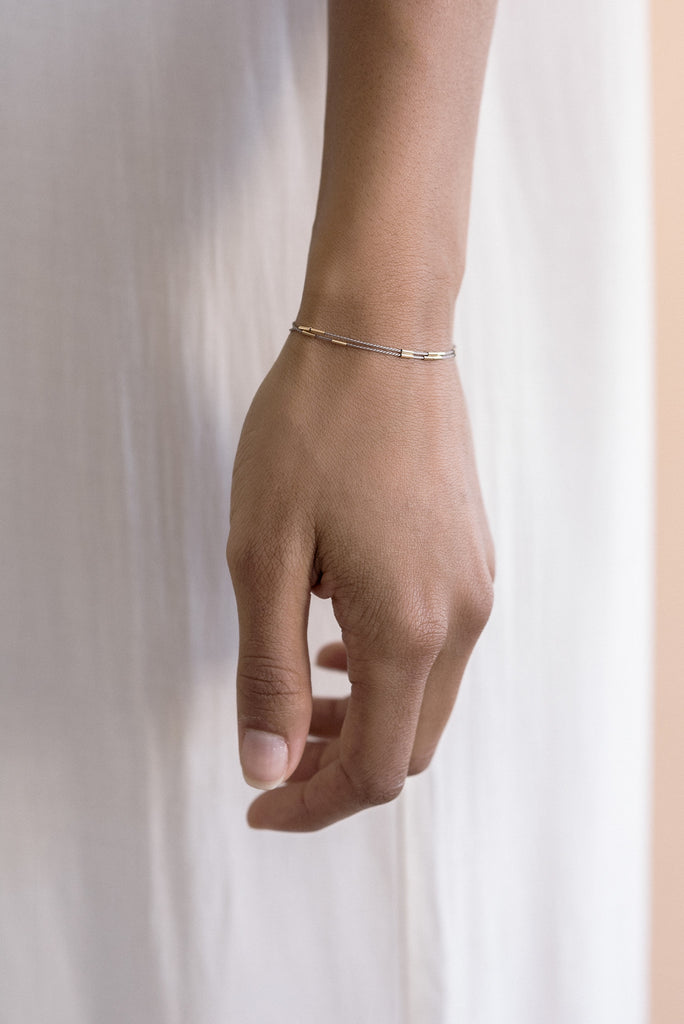 Andromeda Bracelet, grey - Abacus Row Handmade Jewelry