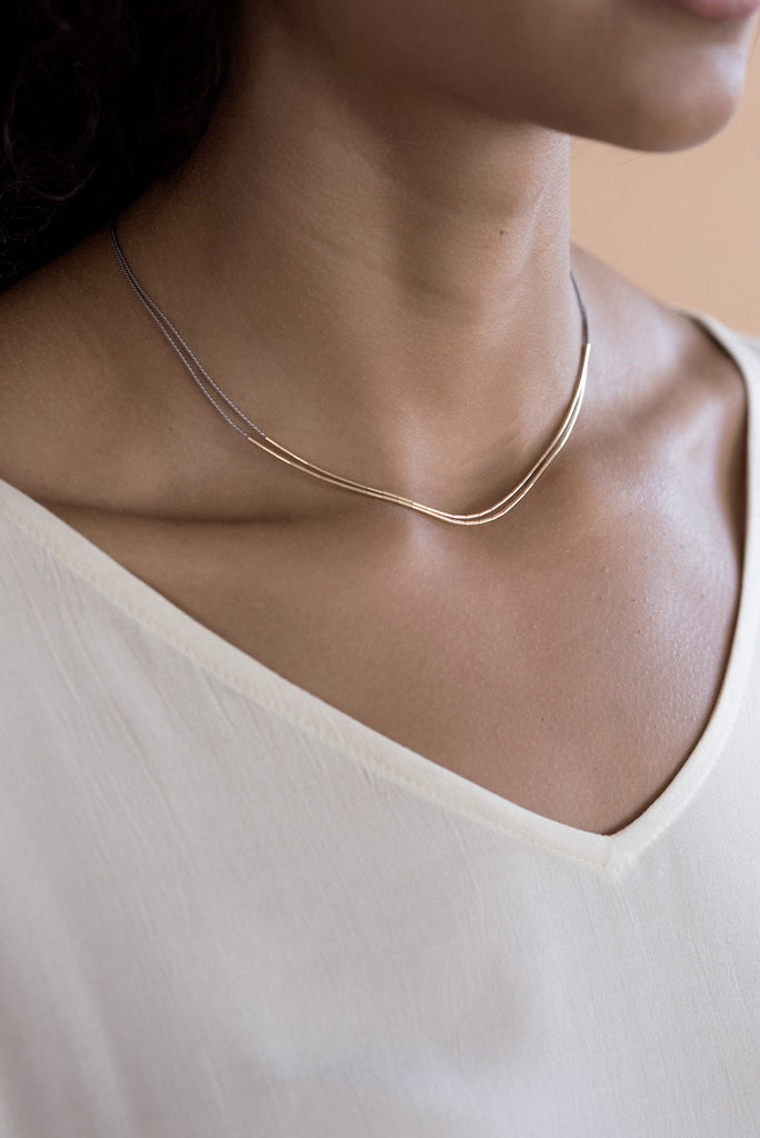 Andromeda Necklace, grey - Abacus Row Handmade Jewelry