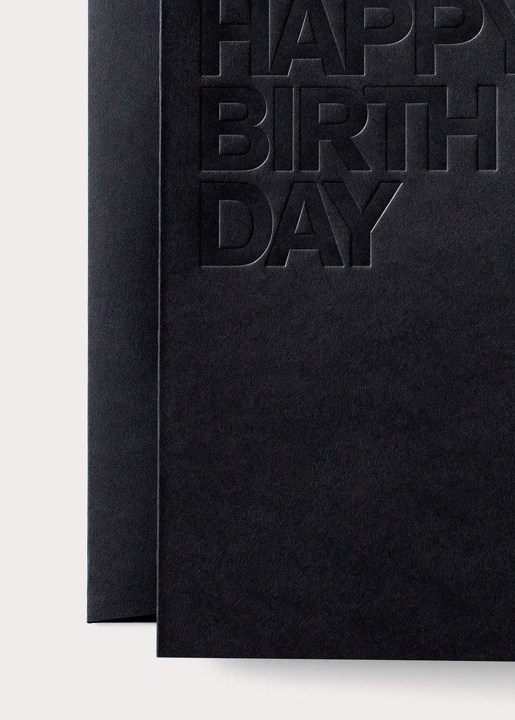 NOAT Black Birthday Card CLose-up