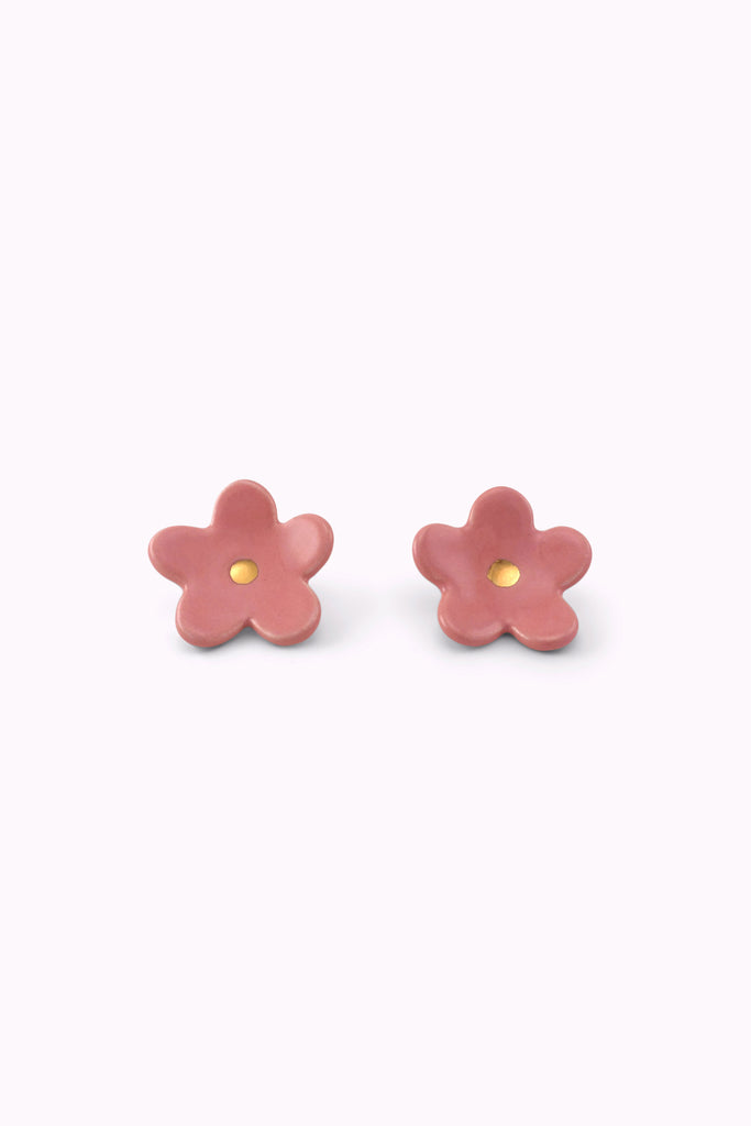 Pink Flower Earrings by TPOH The Persuits Of Happiness