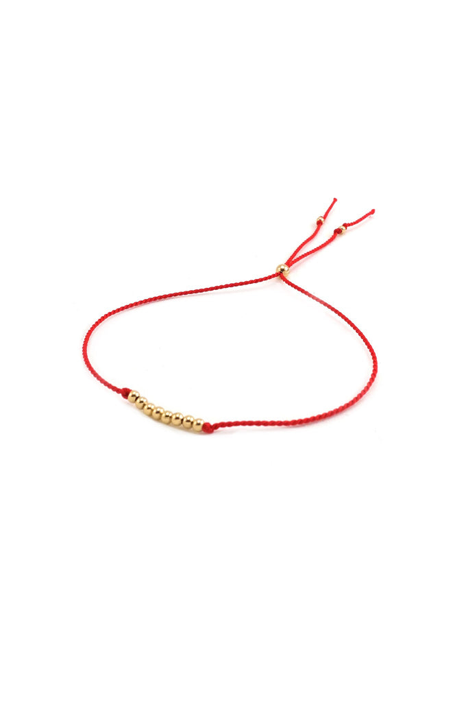 Friendship Bracelet No. 3, Red - Abacus Row Handmade Jewelry