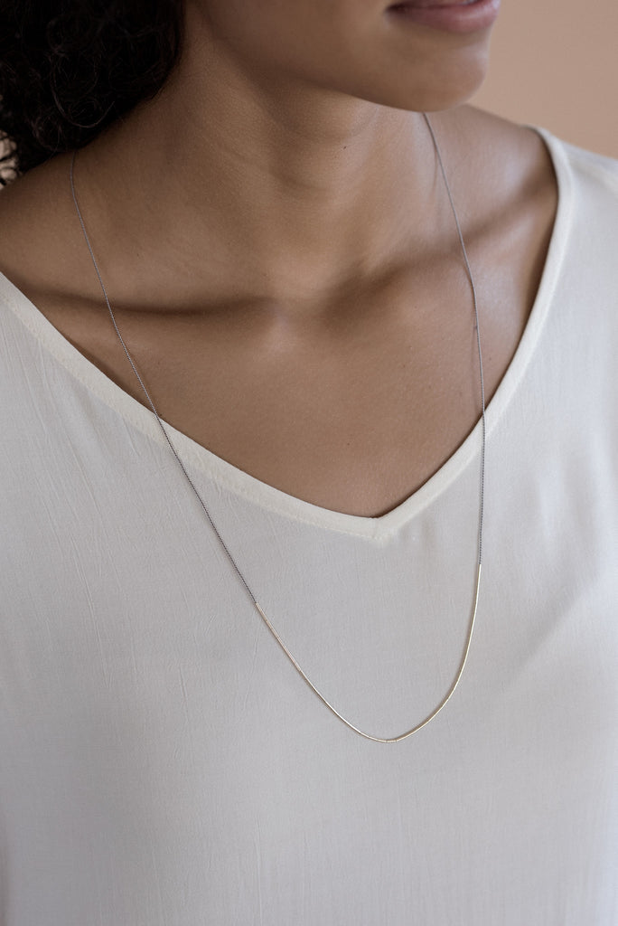 Dorado Necklace, model - Abacus Row Handmade Jewelry