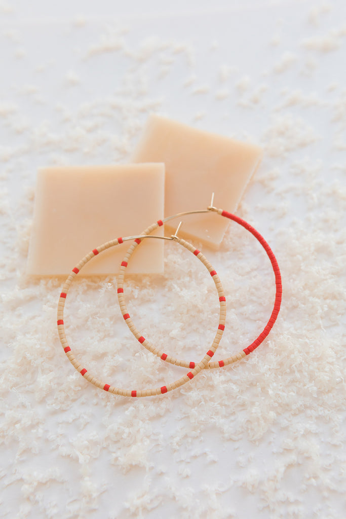 Loma Earrings, Blush/Red