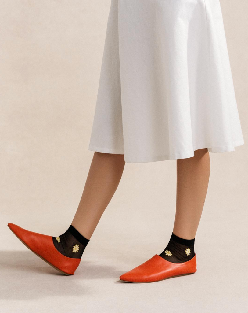 Osmanthus Sheer Short Crew Socks