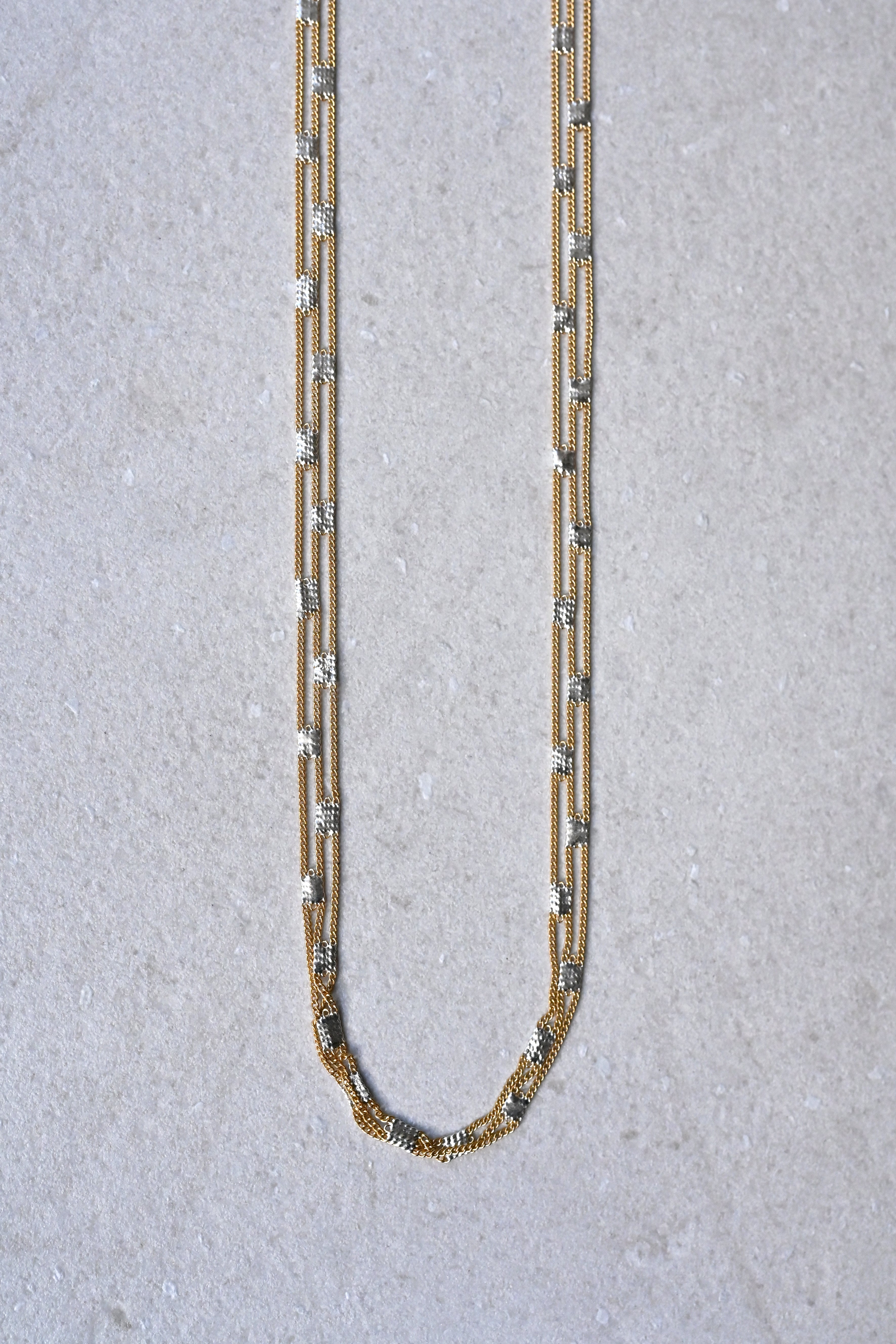Mesh Necklace, brass + silver