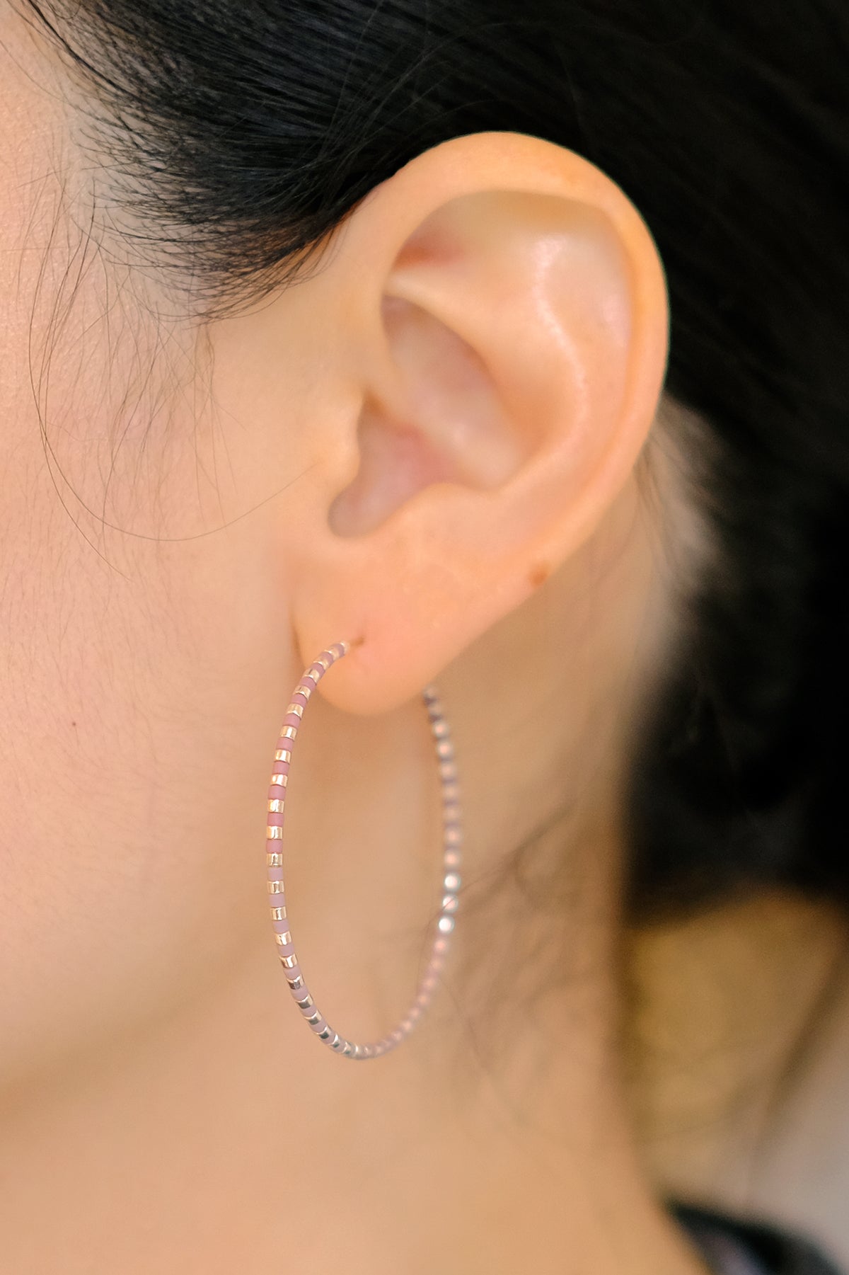 Limited Edition Progressions Earrings, Silver - Large, Abacus Row