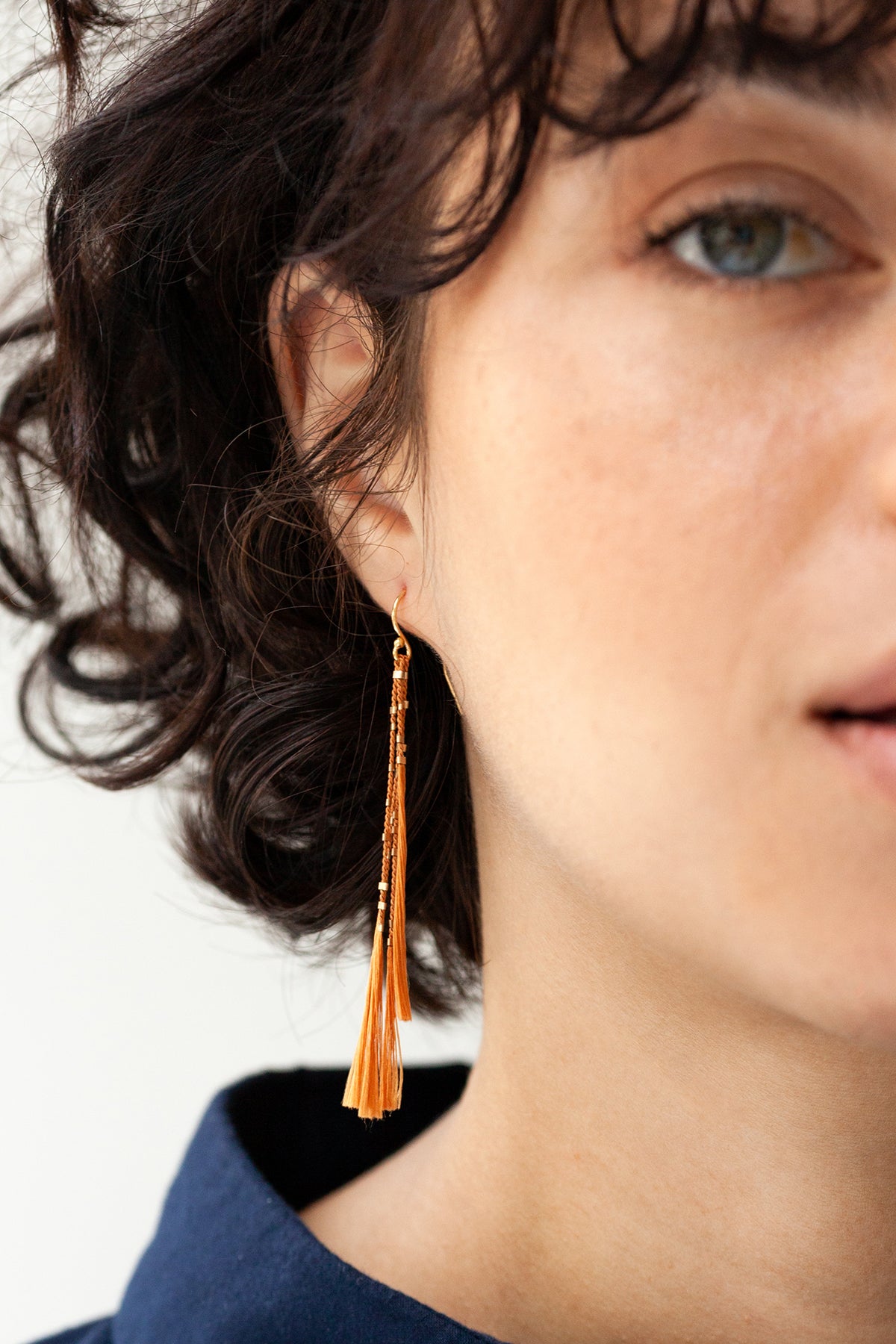 Lala Earrings, model - Abacus Row Handmade Jewelry